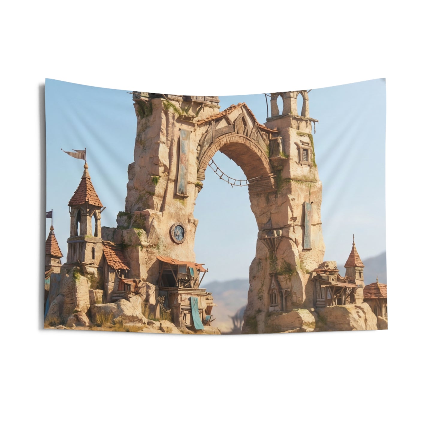 Desert Citadel Wall Tapestry – Sunlit Ruins of a Forgotten Kingdom
