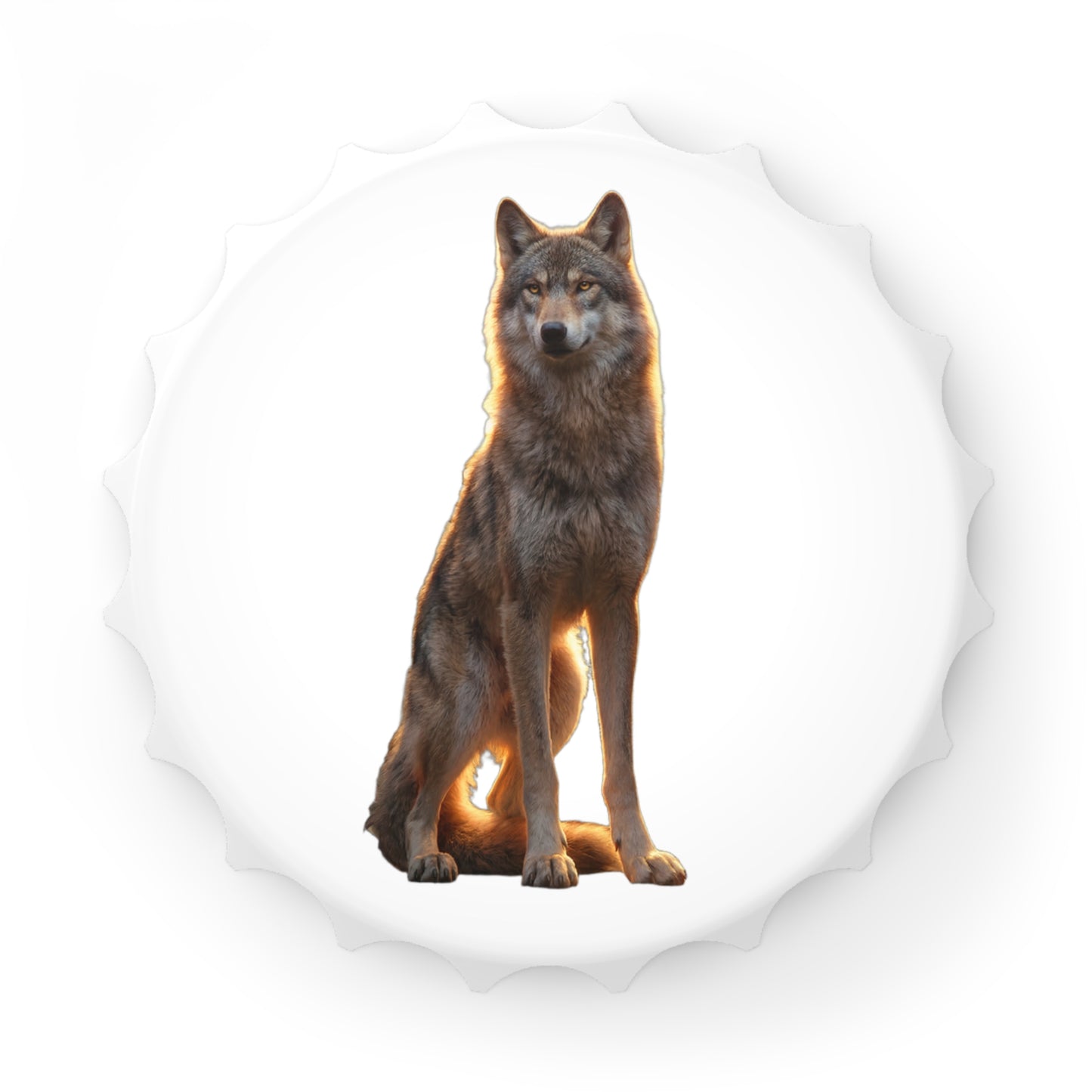 Golden Hour Wolf Bottle Opener – Sunset Silhouette Kitchen Tool