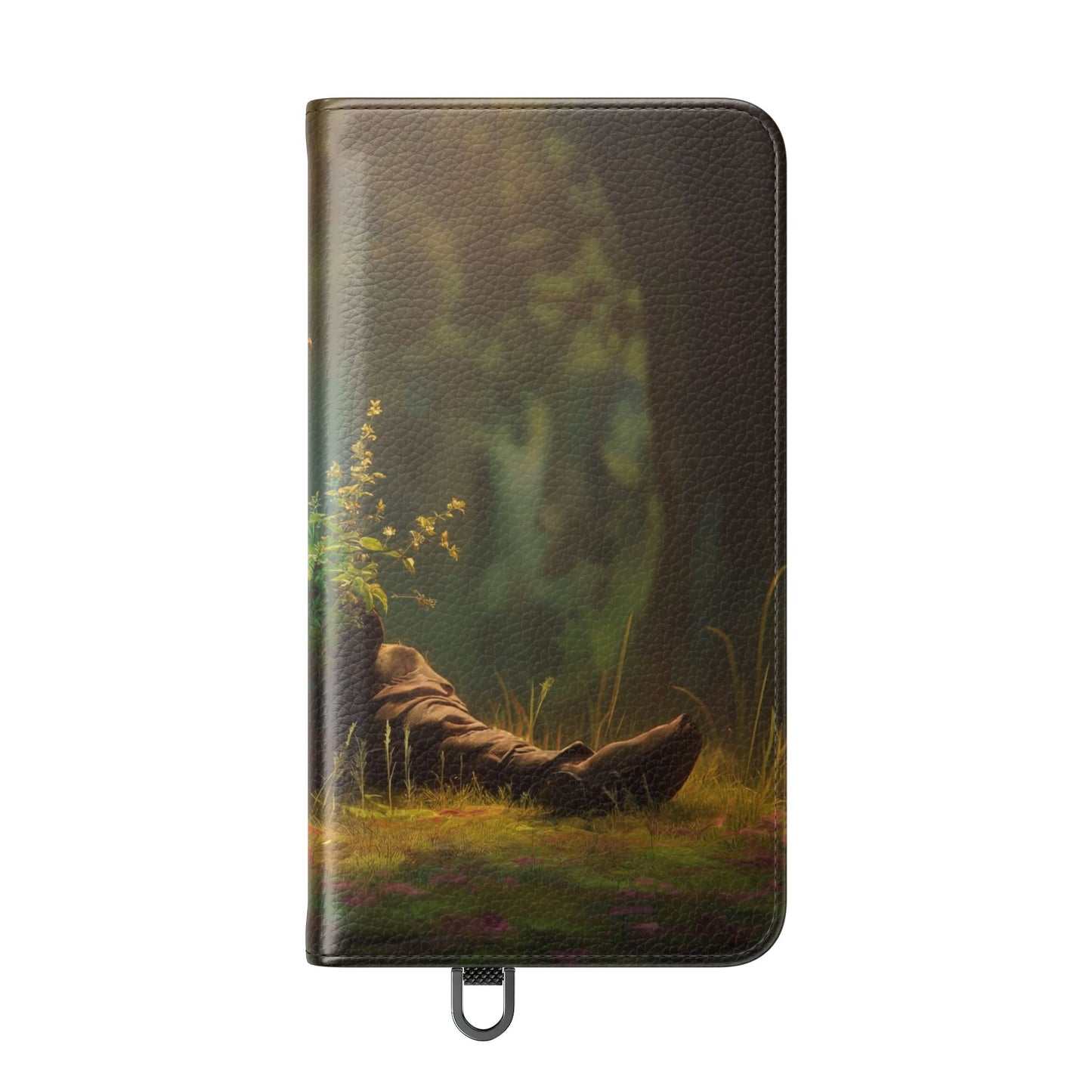 Glowing Orb Hooded Guardian Flip Cases – Bioluminescent Forest Keeper