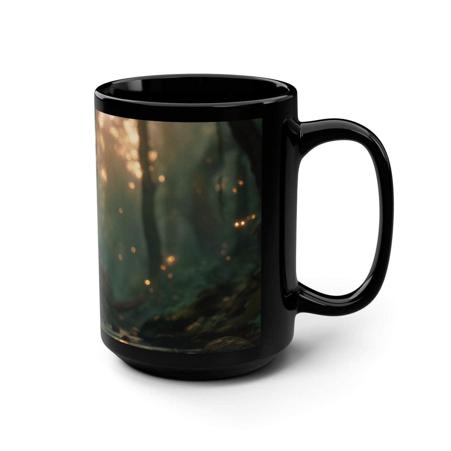 Mossy Stream Fairy Mug – Golden Hour Forest Guardian