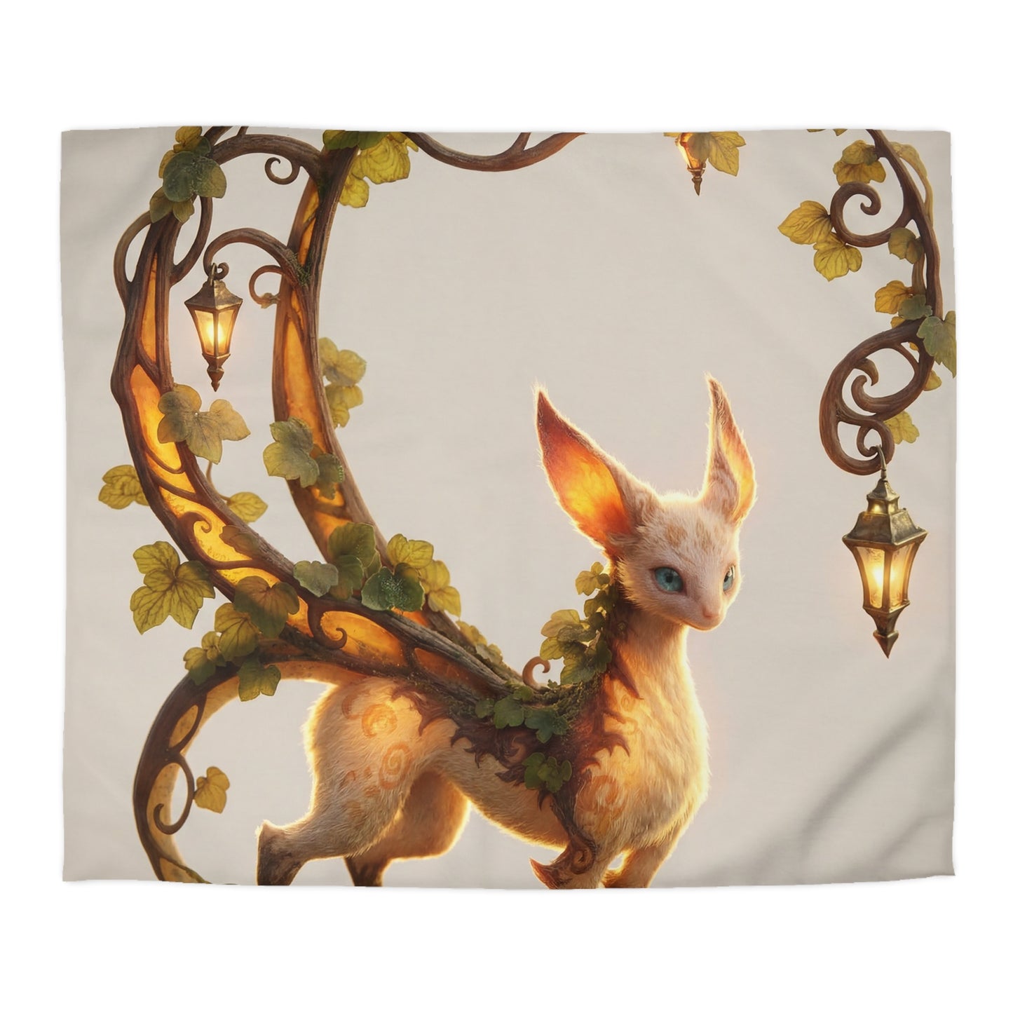 Moonlit Sentinel Microfiber Duvet Cover – Whimsical Feline Guardian Dreamscape