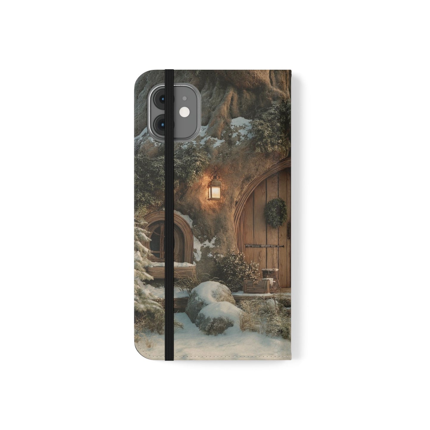 Hobbit Hole Flip Cases – Cozy Winter Doorway Scene