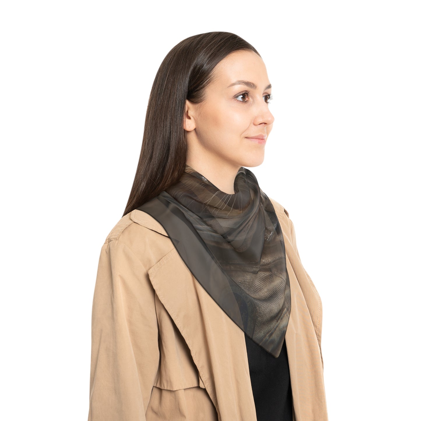 Feline Astronaut Poly Scarf – Warm Ginger Cosmos Explorer