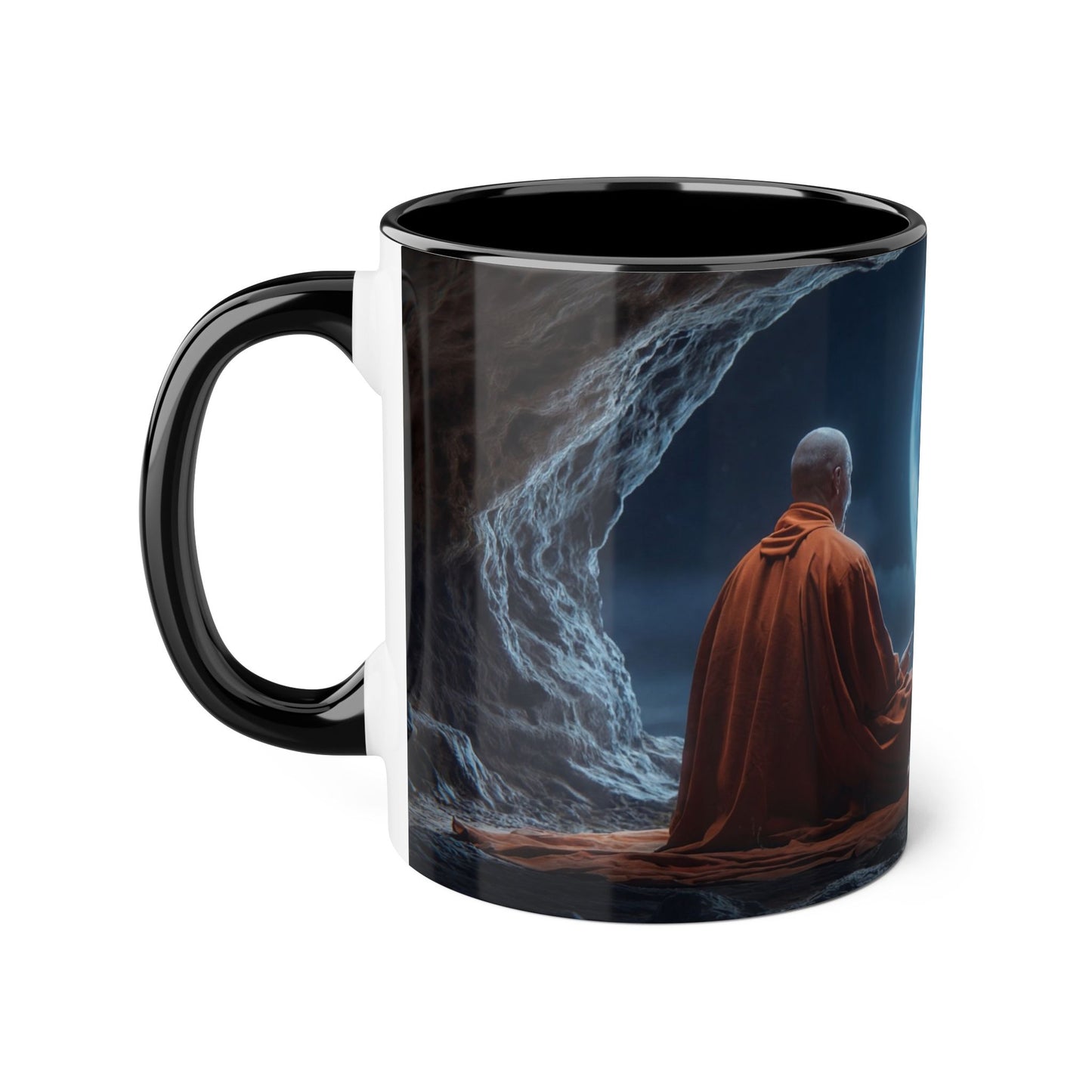 Moonlit Monk Meditation Mug – Serene Night Sanctuary