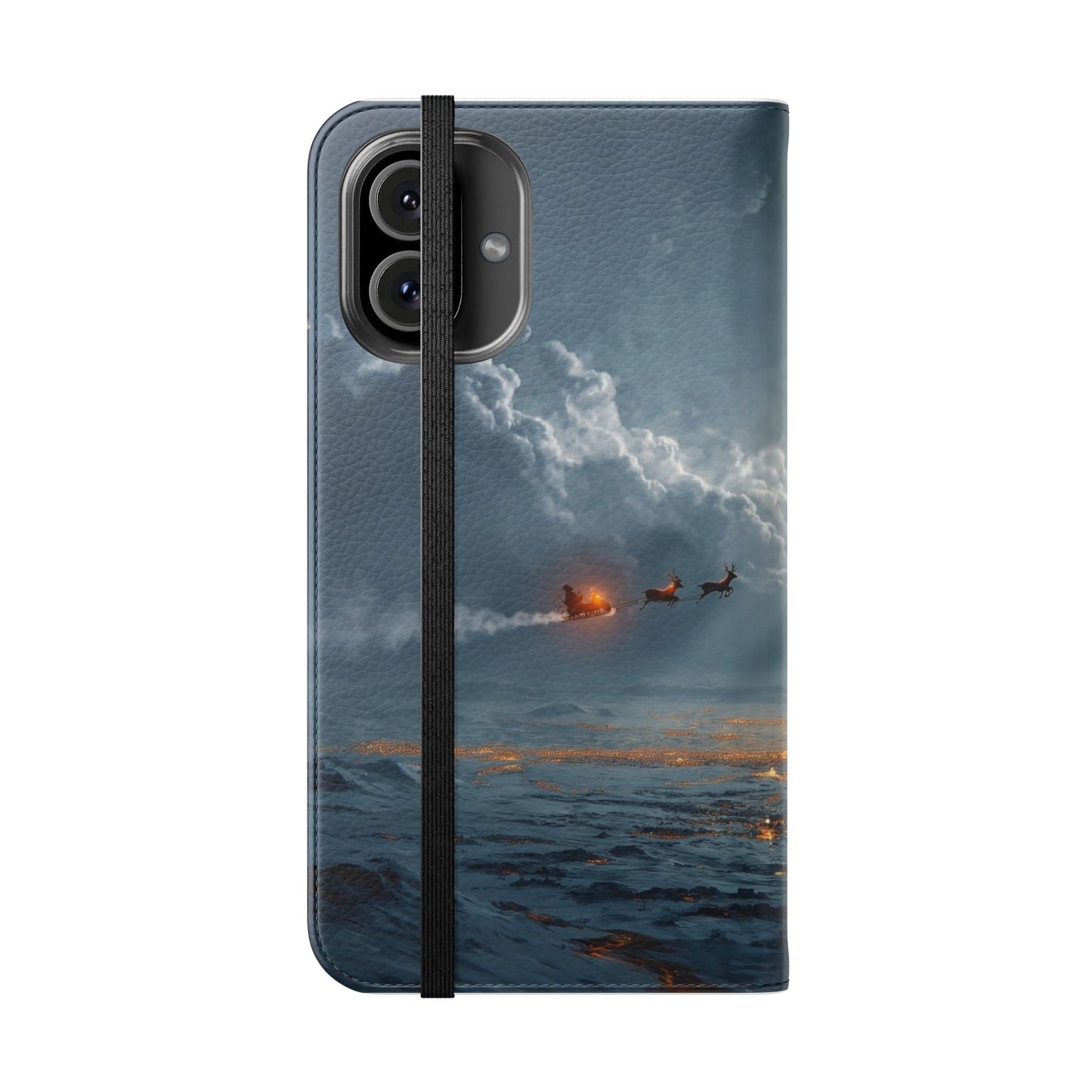 Moonlit Sleigh Flip Cases – Northern Lights Winter Journey