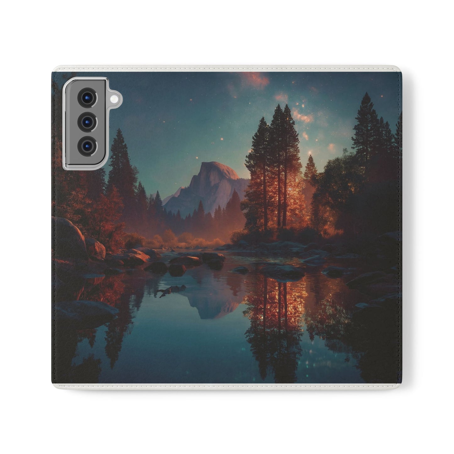 Starlit Valley Flip Cases – Twilight River and Half Dome Reflections