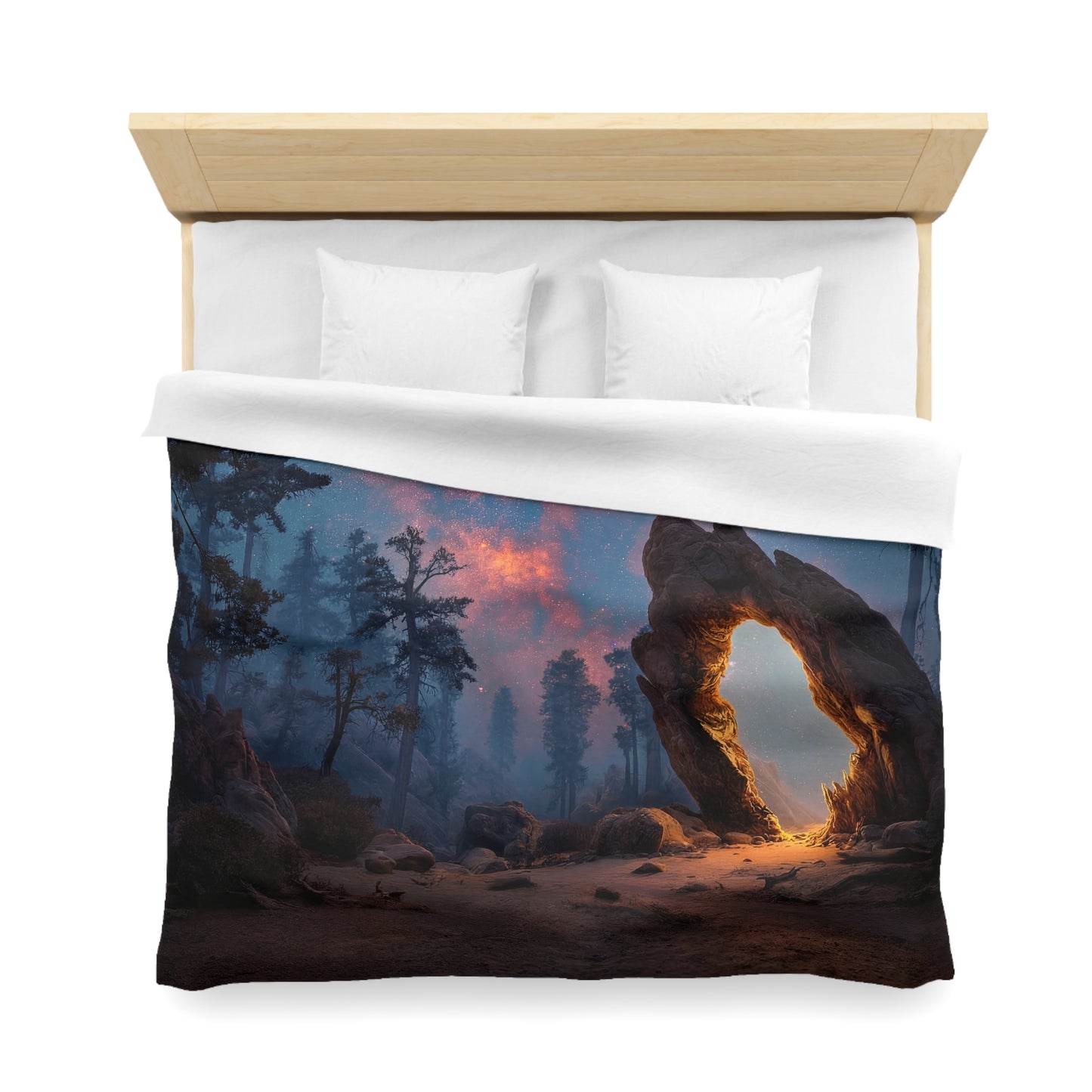 Celestial Archway Microfiber Duvet Cover – Gateway to the Starlit Forest