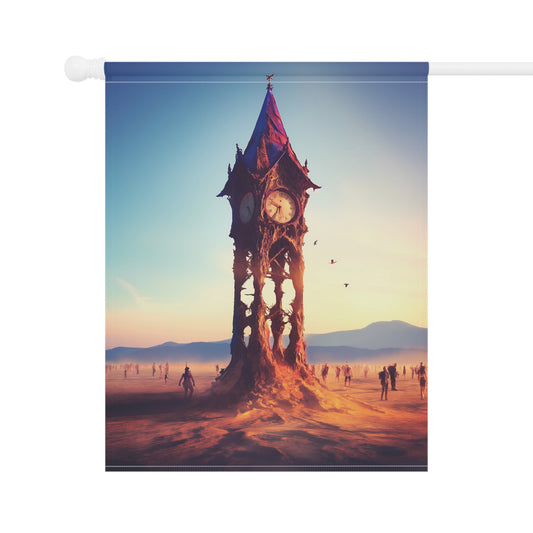 Surreal Clock Tower in Desert Sunset - Product