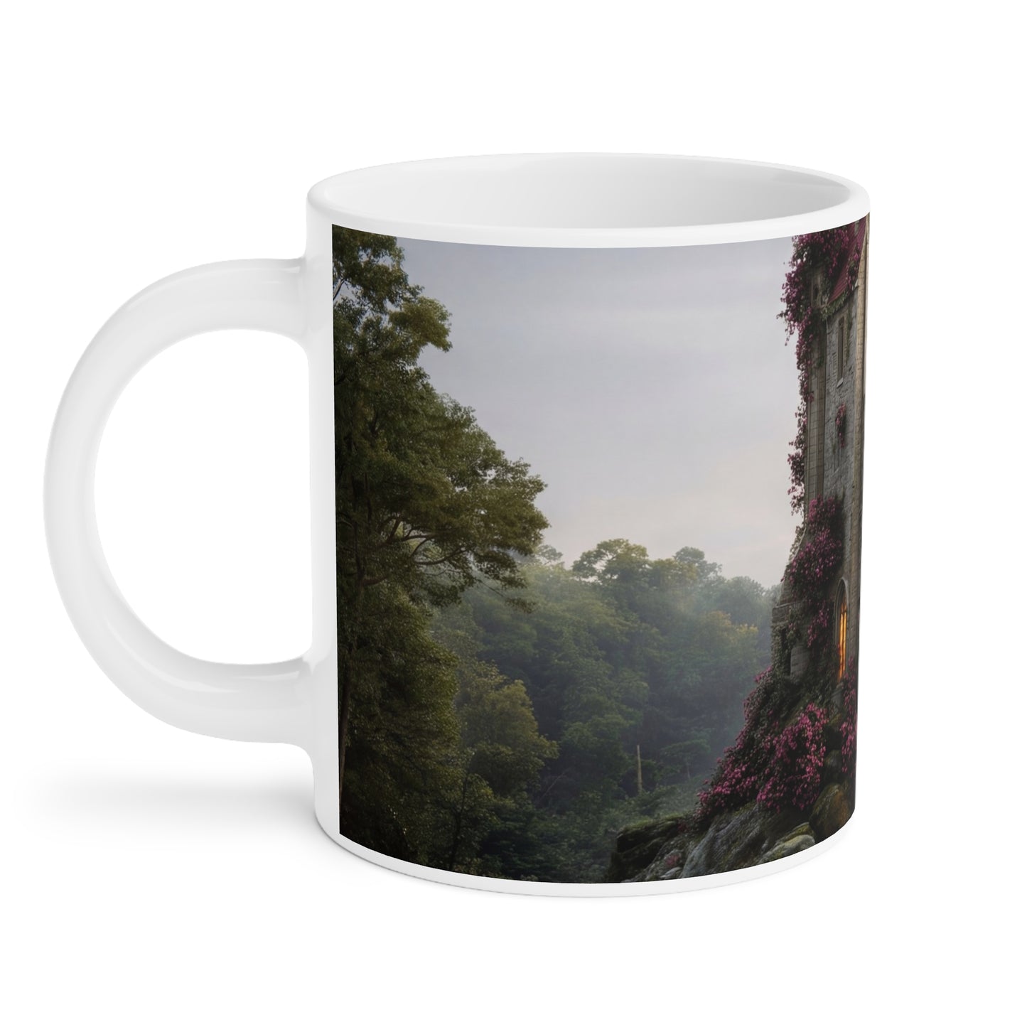 Rose-Wreathed Castle Ceramic Mugs (11oz\15oz\20oz) – Twilight Sanctuary