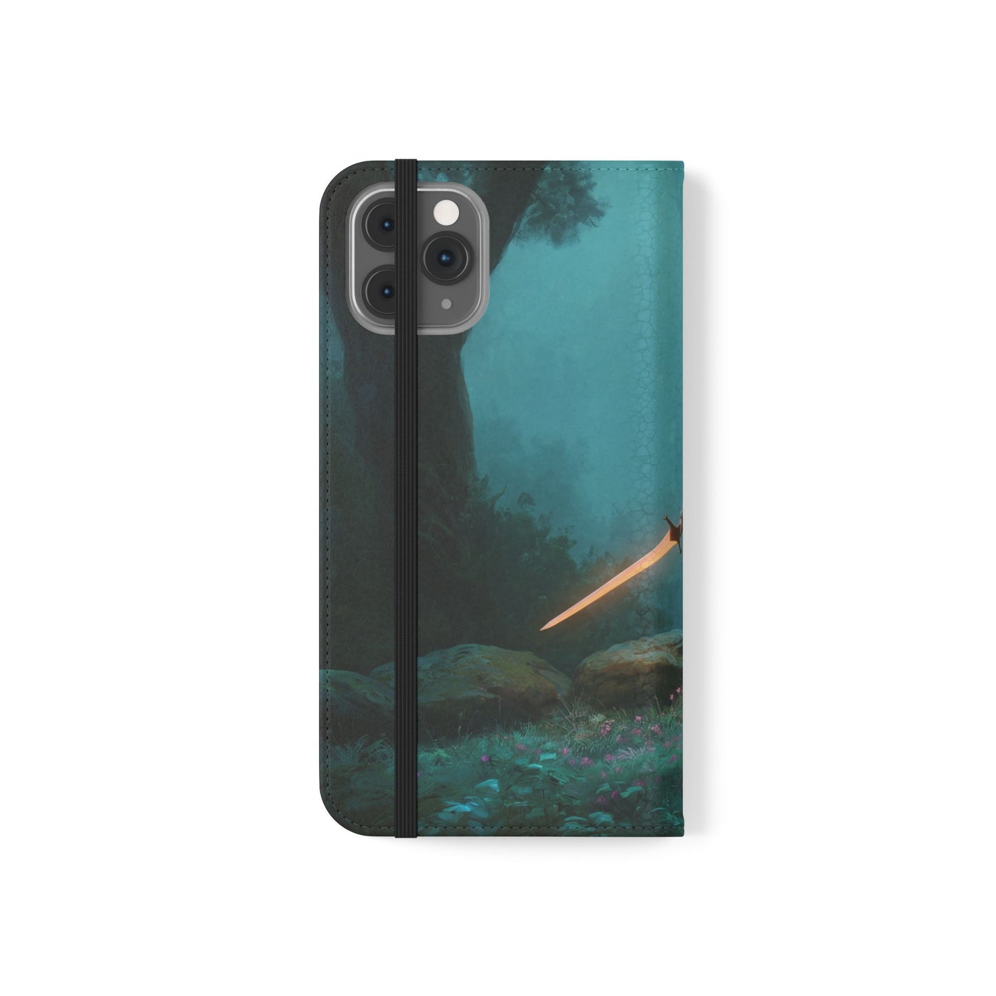 Forest Guardian Flip Cases – Elven Sentinel with Glowing Blade