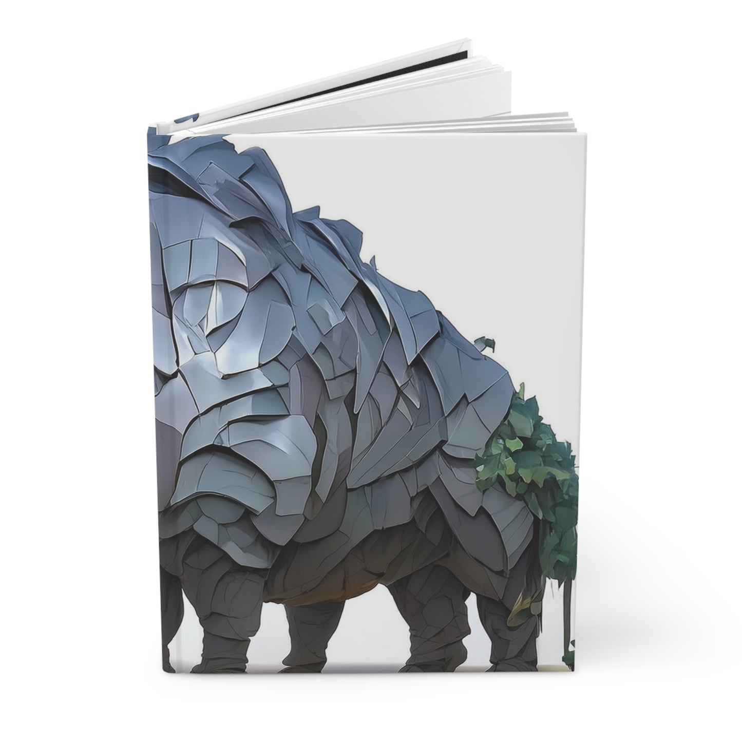 Metallic Rhino Guardian Hardcover Journal Matte – Whispers of Ancient Armor