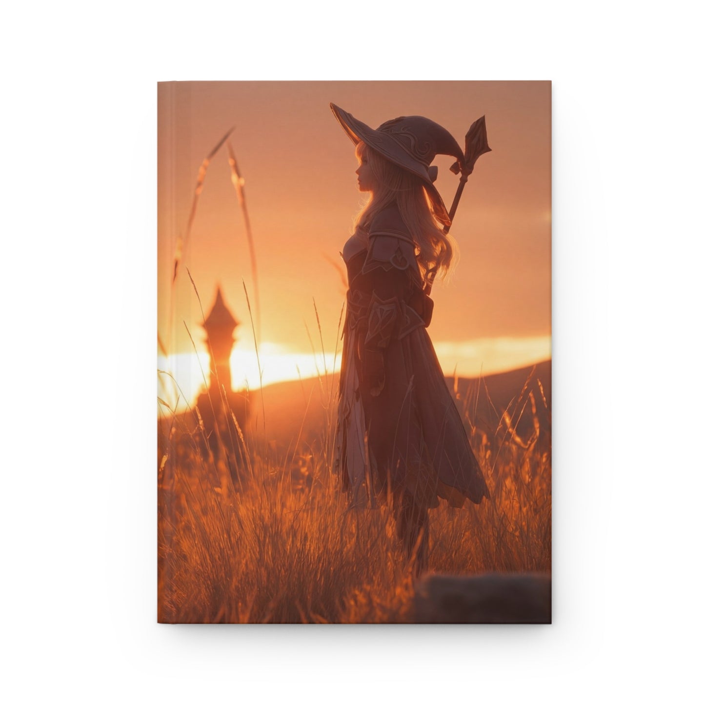 Sunset Witch in Golden Grass Hardcover Journal Matte – Twilight Spellbound