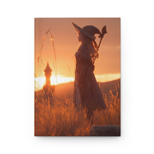 Sunset Witch in Golden Grass Hardcover Journal Matte – Twilight Spellbound