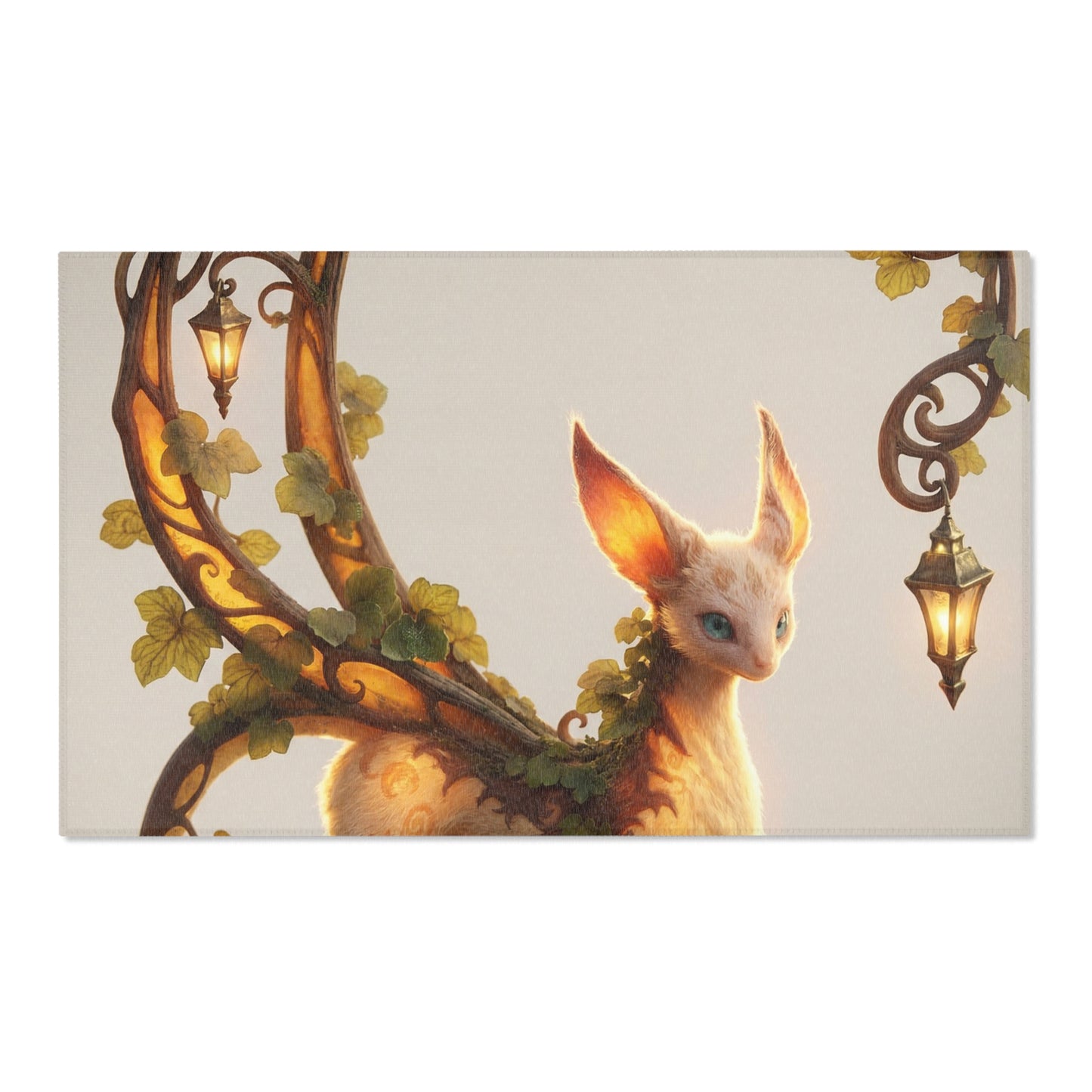 Whimsical Lantern Arch Rug – Golden Twilight Guardian