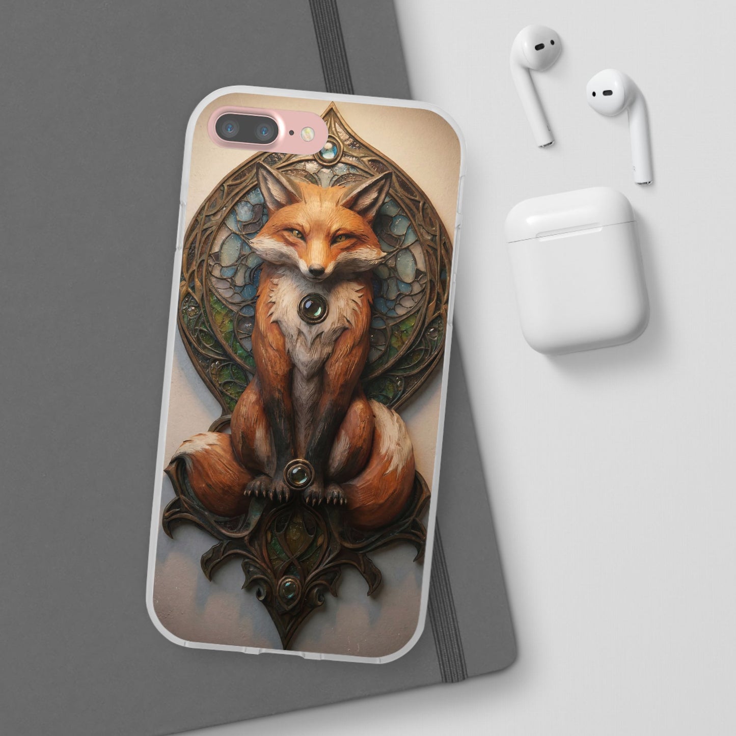 Fox Sentinel Flexi Cases – Amber Glow Through Stained Glass