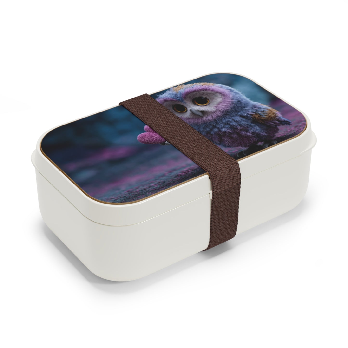 Velvet Owl with Heart Bento Lunch Box – Whimsical Midnight Offering
