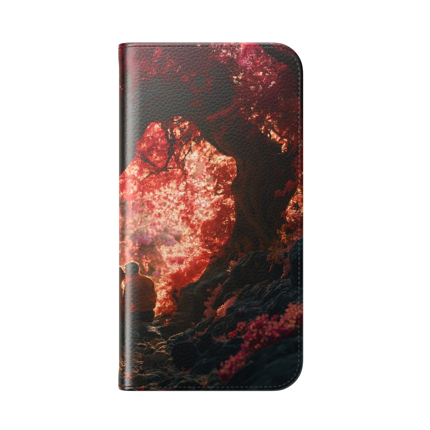 Crimson Arch Flip Cases – Heart-Shaped Canopy Romance