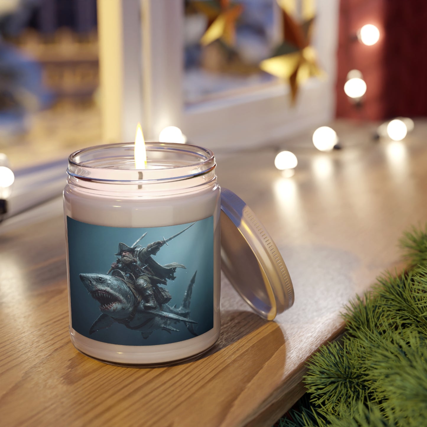 Shark Rider Pirate Candle – Deep Blue Abyss Voyage