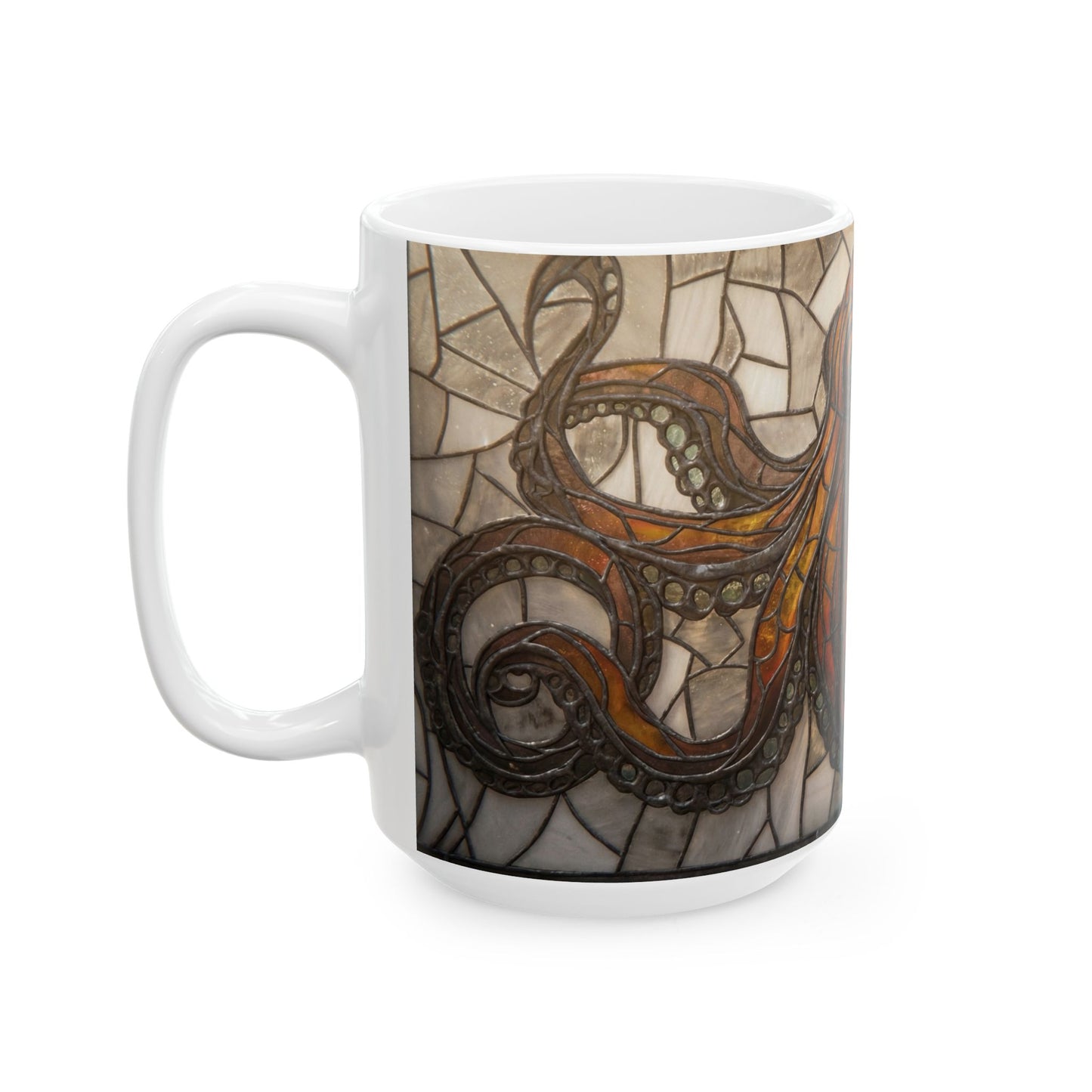 Stained Glass Octopus Ceramic Mug – Amber Tide Artistry