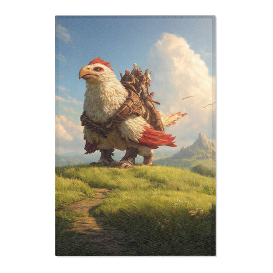 Skybound Falcon Riders Area Rug – Sunset Crest of the Winged Path