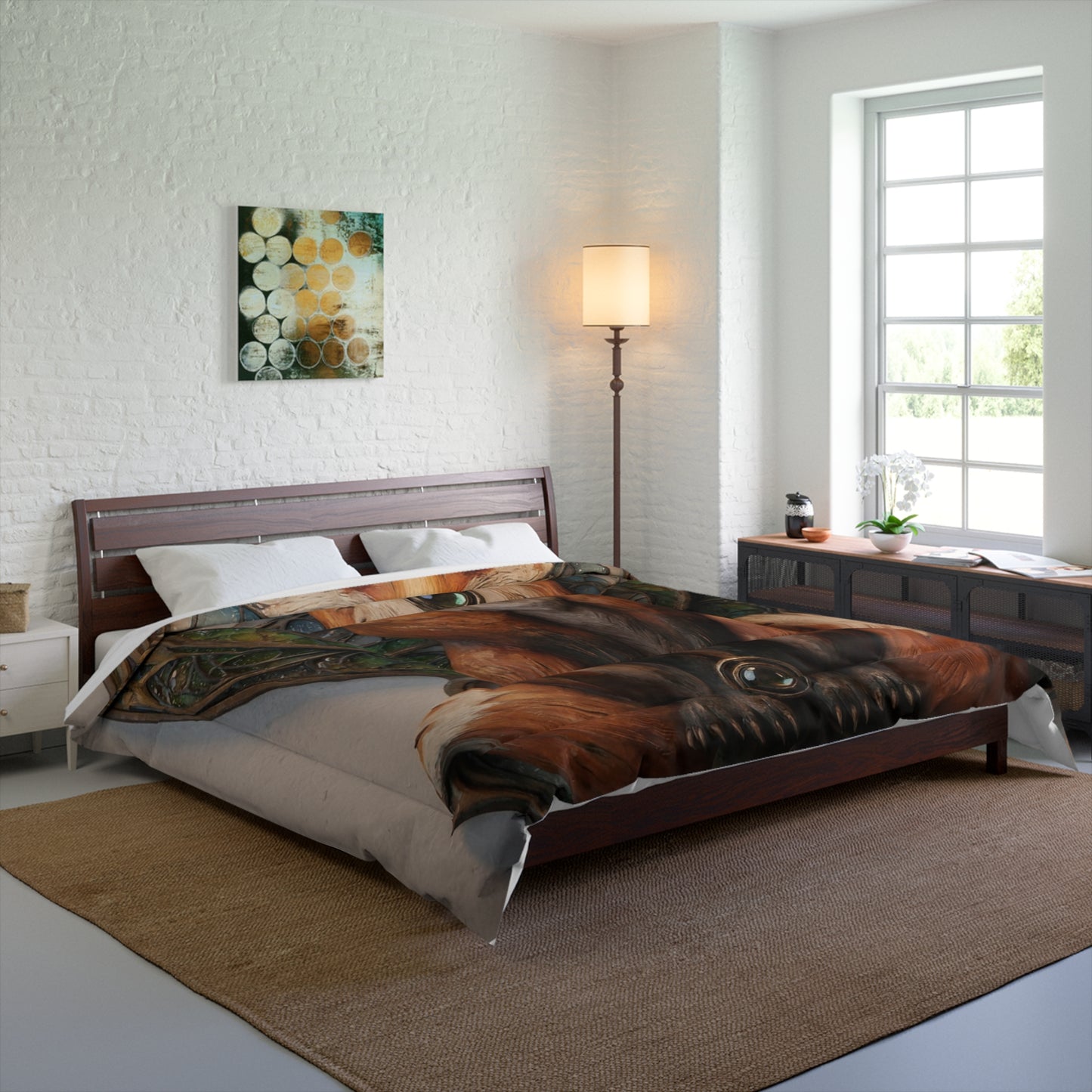 Fox Sentinel Comforter – Amber Twilight Guardian