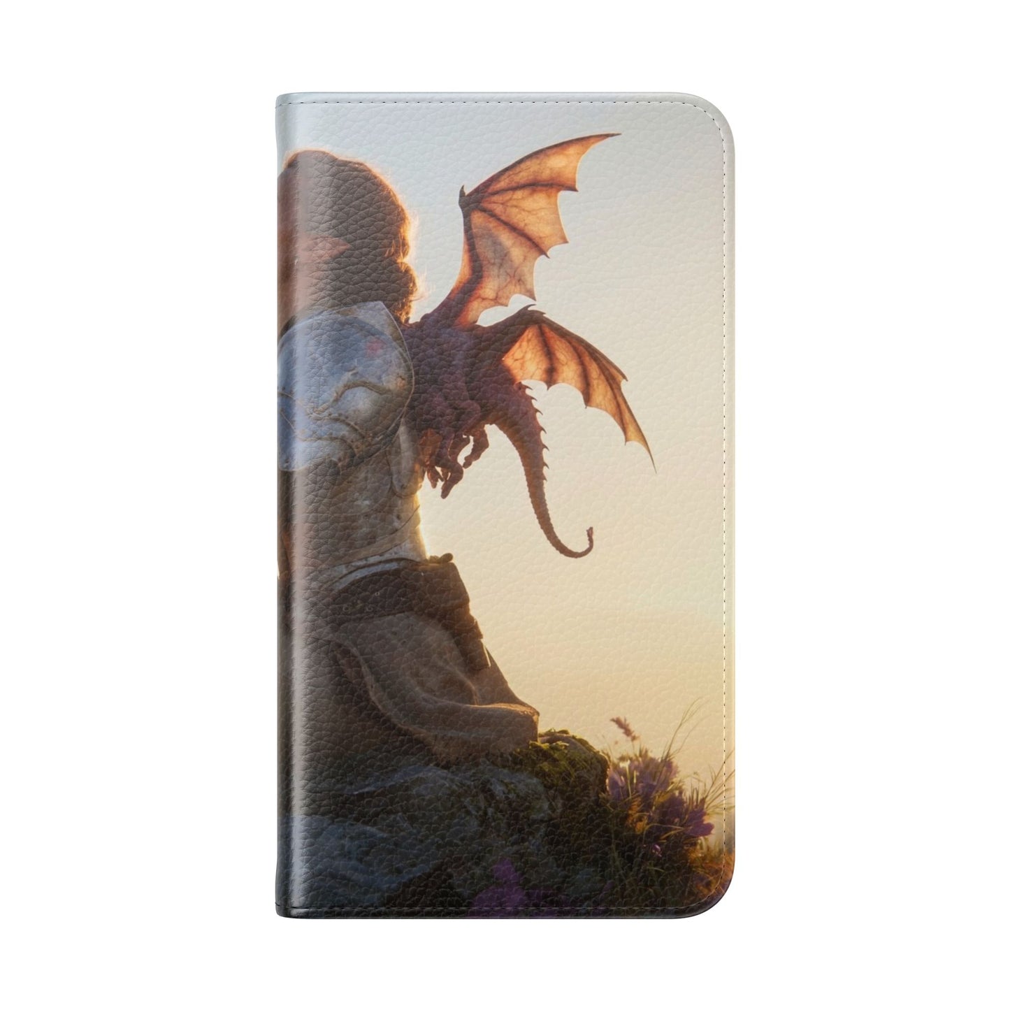 Dragon Knight Flip Cases – Sunlit Sentinel with Mini Drake and Sword