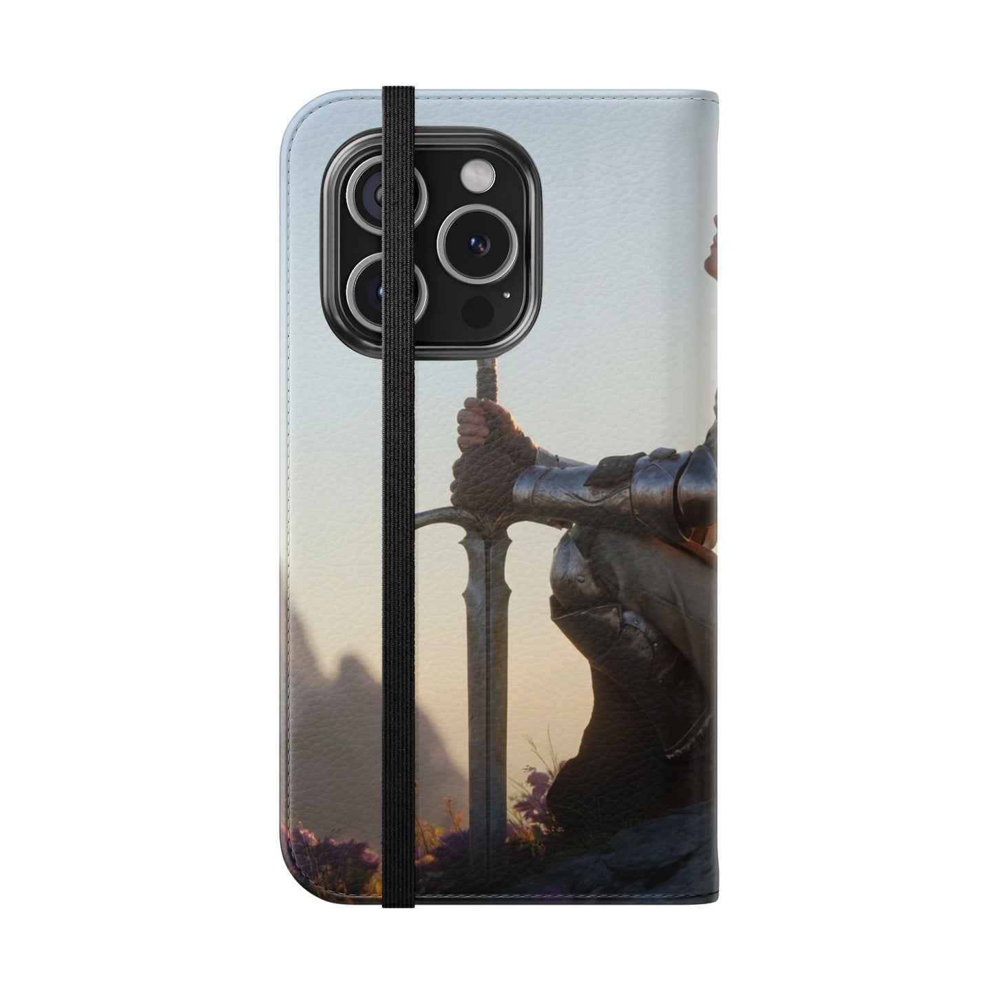 Dragon Knight Flip Cases – Sunlit Sentinel with Mini Drake and Sword