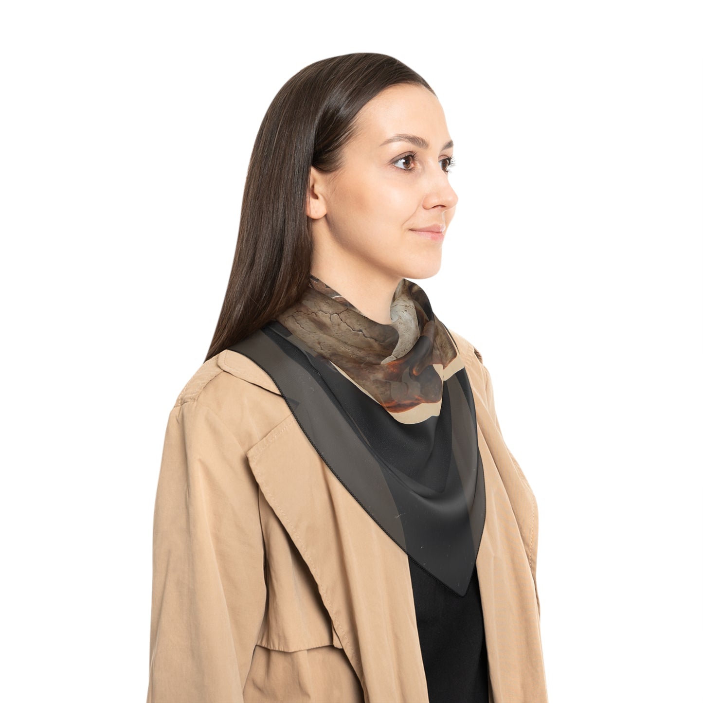 Crowned Skull Poly Scarf – Memento Mori Luminescence