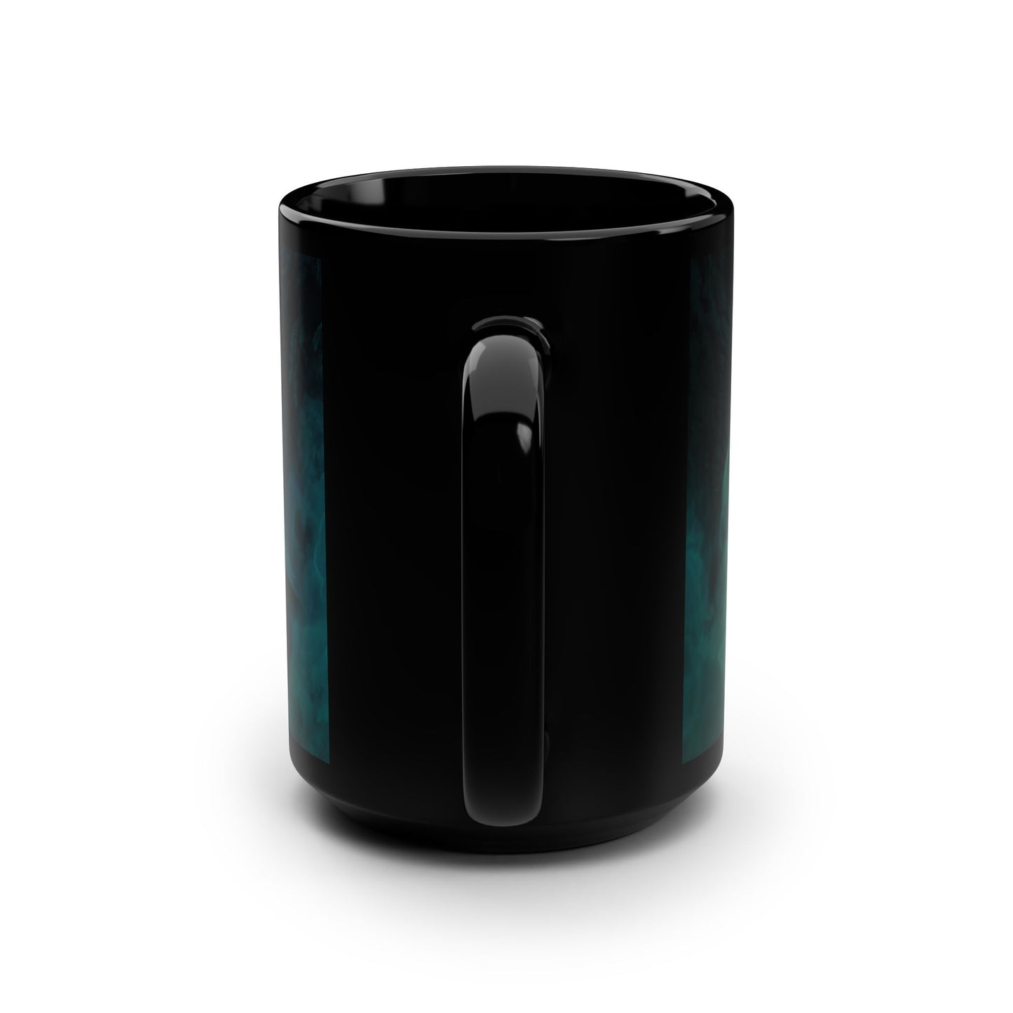 Gnome Guardian Black Mug, 15oz – Green Phosphor Blade Sentinel