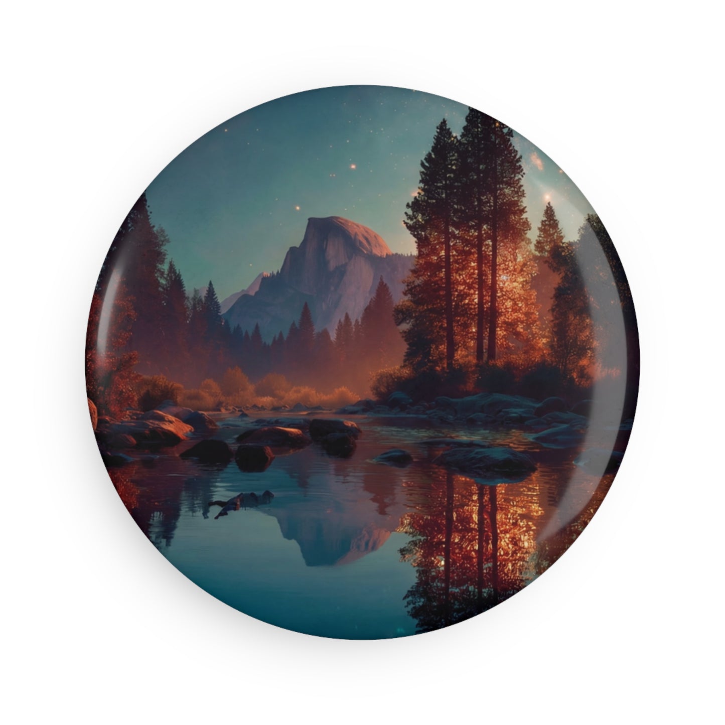 Half Dome Starlight Reflection Magnet – River’s Hush at Dawn