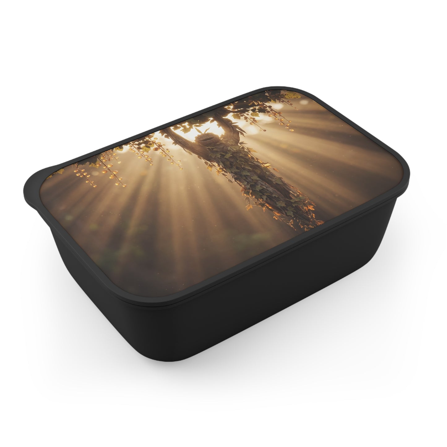 Sunbeam Tree Spirit PLA Bento Box with Band and Utensils – Golden Hour Guardian
