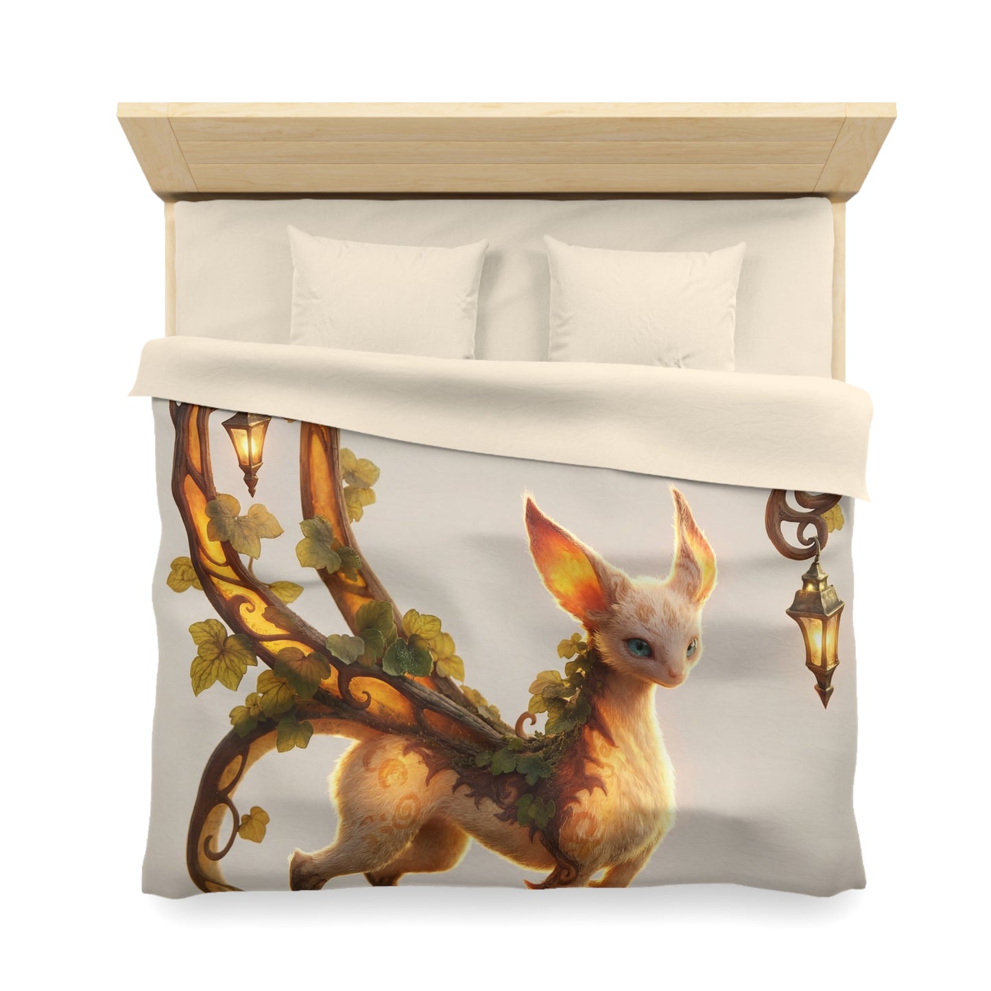 Moonlit Sentinel Microfiber Duvet Cover – Whimsical Feline Guardian Dreamscape