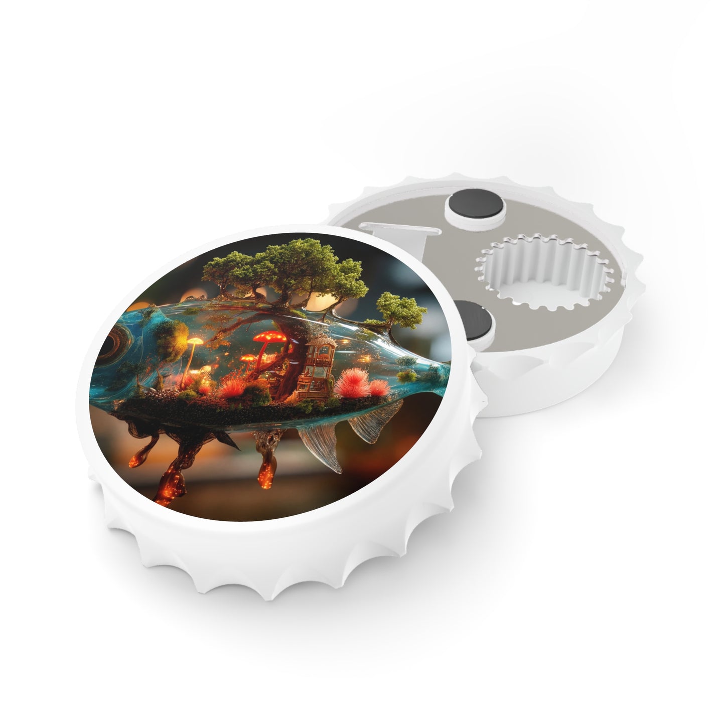 Whispering Forest Fish Bottle Opener – Liquid Dreamscape Sanctuary