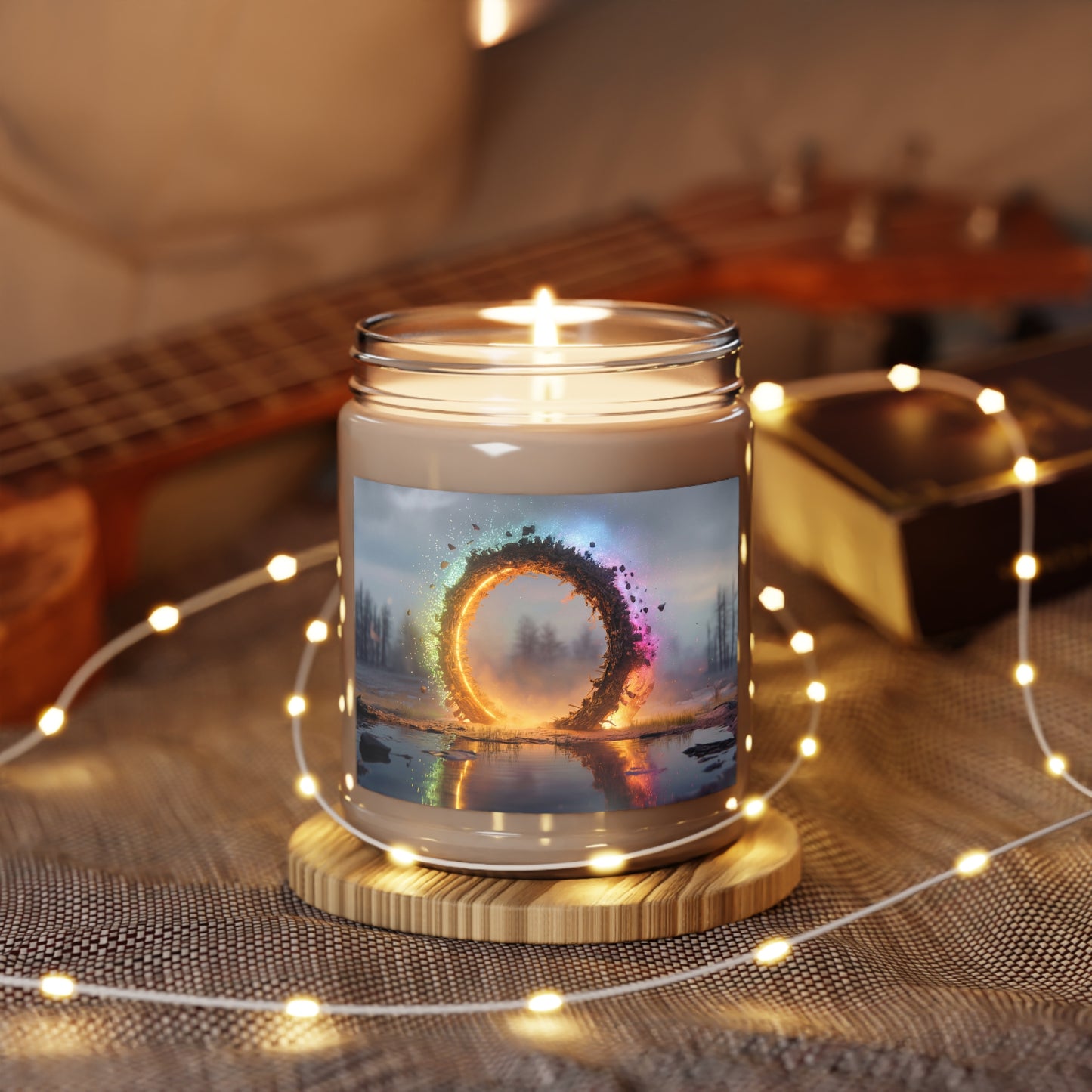 Celestial Vortex Scented Soy Candles with White Lid, 9oz – Indigo Cloud Dreamscape