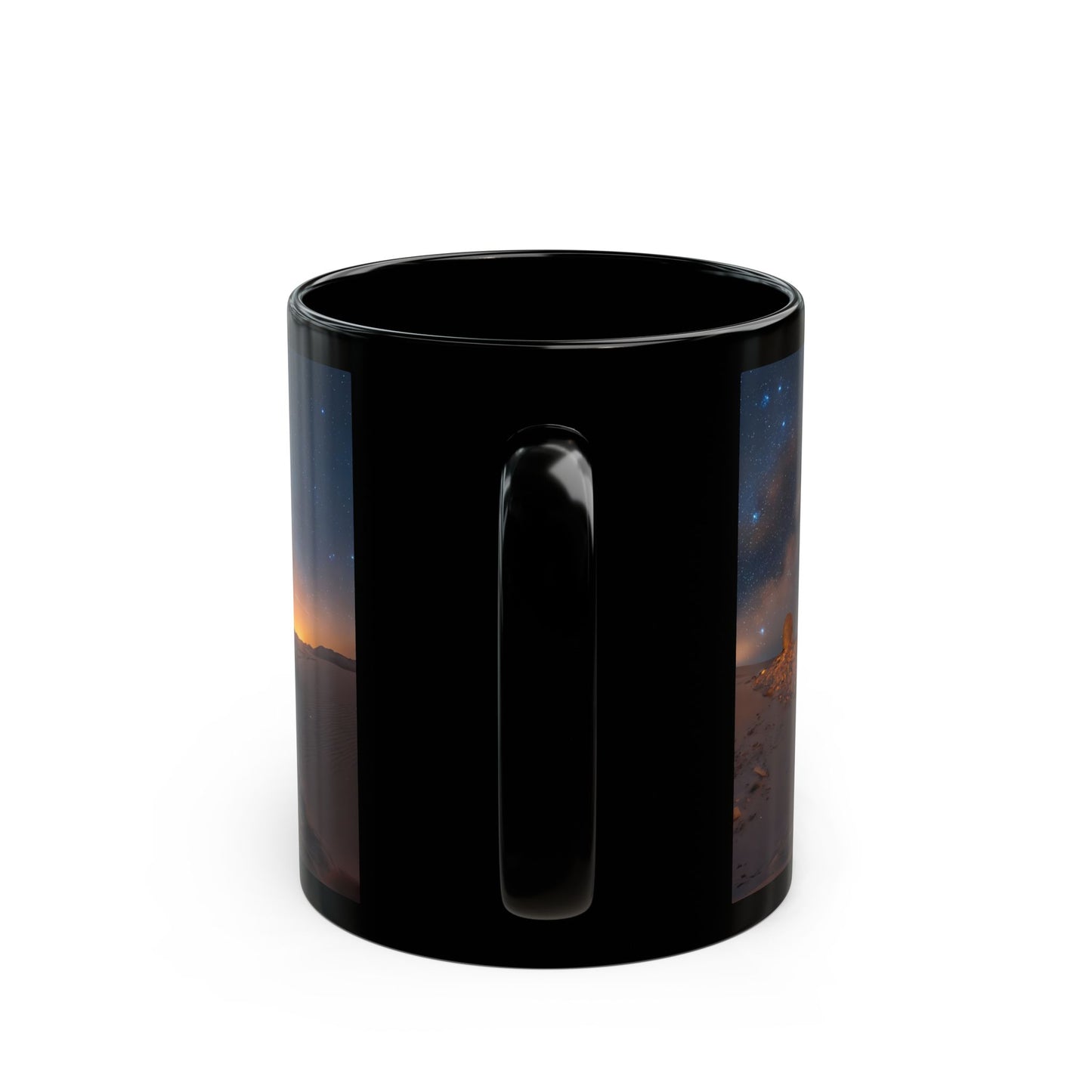 Desert Starlight Campfire Mug – Milky Way Over Sandstone Nightscape