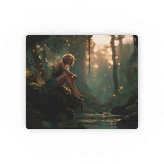Mossy Gnome Rectangular Mouse Pad – Twilight Forest Guardian Scene