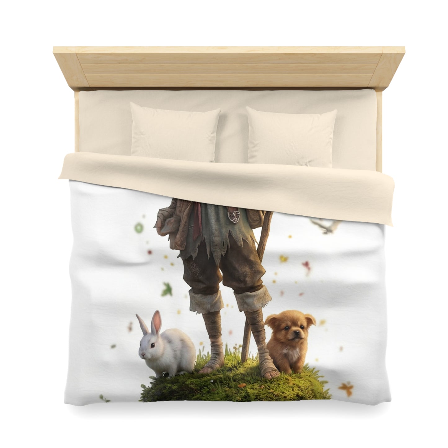 Forest Sentinel Microfiber Duvet Cover – Luminescent Deerhorn Guardian Dreamscape