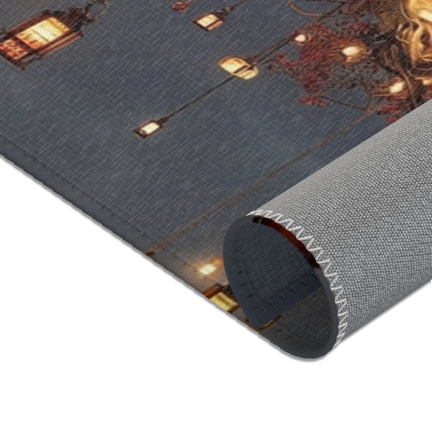 Luminous Wisp Tree Area Rug – Desert Nightglow Oasis