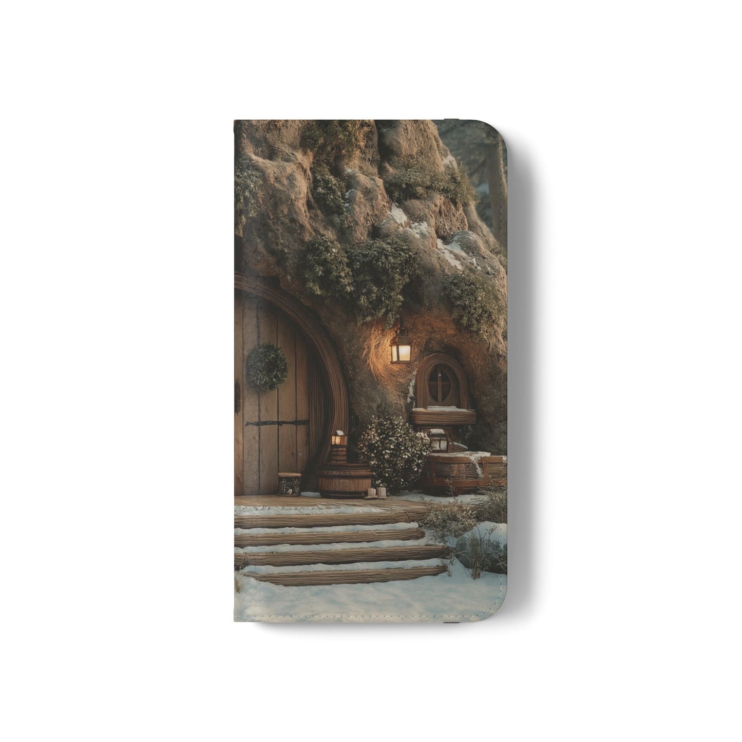 Hobbit Hole Flip Cases – Cozy Winter Doorway Scene