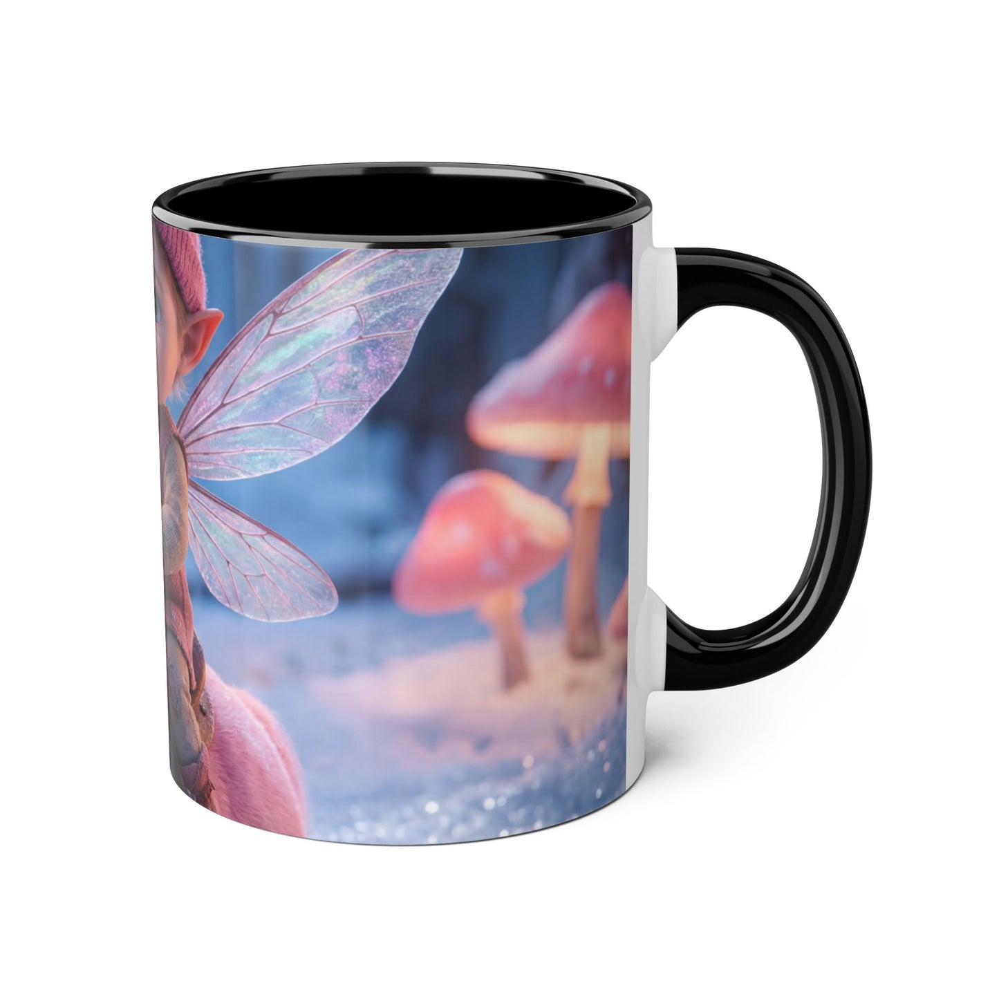 Frost-Fairy Unicorn Accent Mug – Pink Winter Guardian Scene