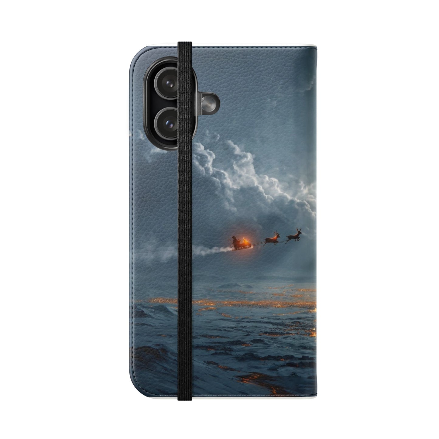 Moonlit Sleigh Flip Cases – Northern Lights Winter Journey