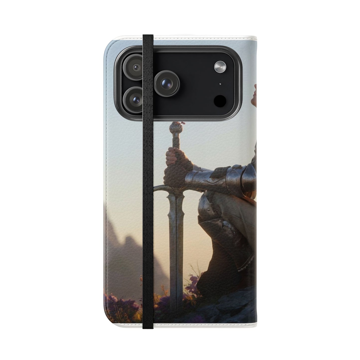 Dragon Knight Flip Cases – Sunlit Sentinel with Mini Drake and Sword