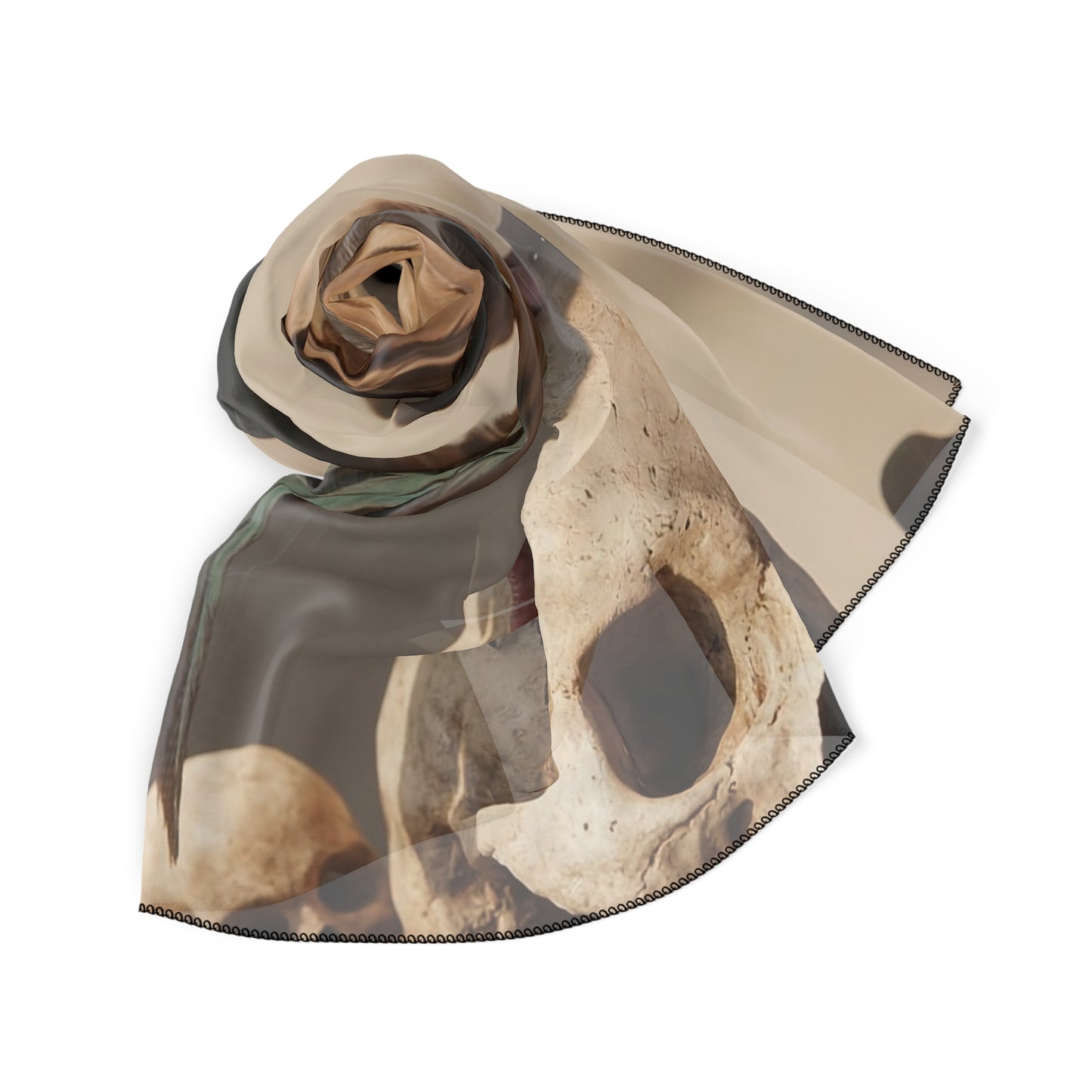 Winged Siamese Cat Poly Scarf – Sunlit Bone Sentinel