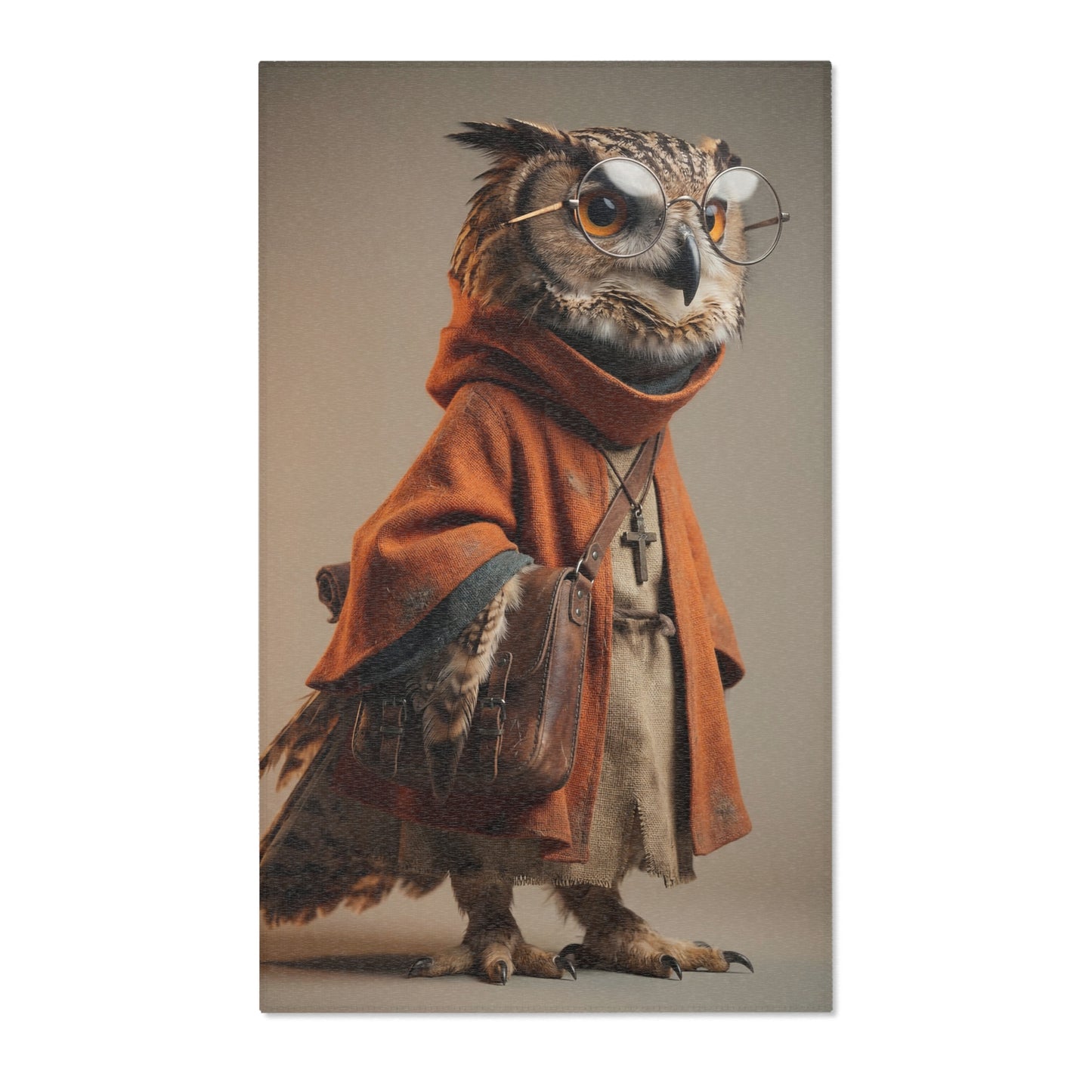 Wise Owl Scholar Rug – Warm Amber Study Companion