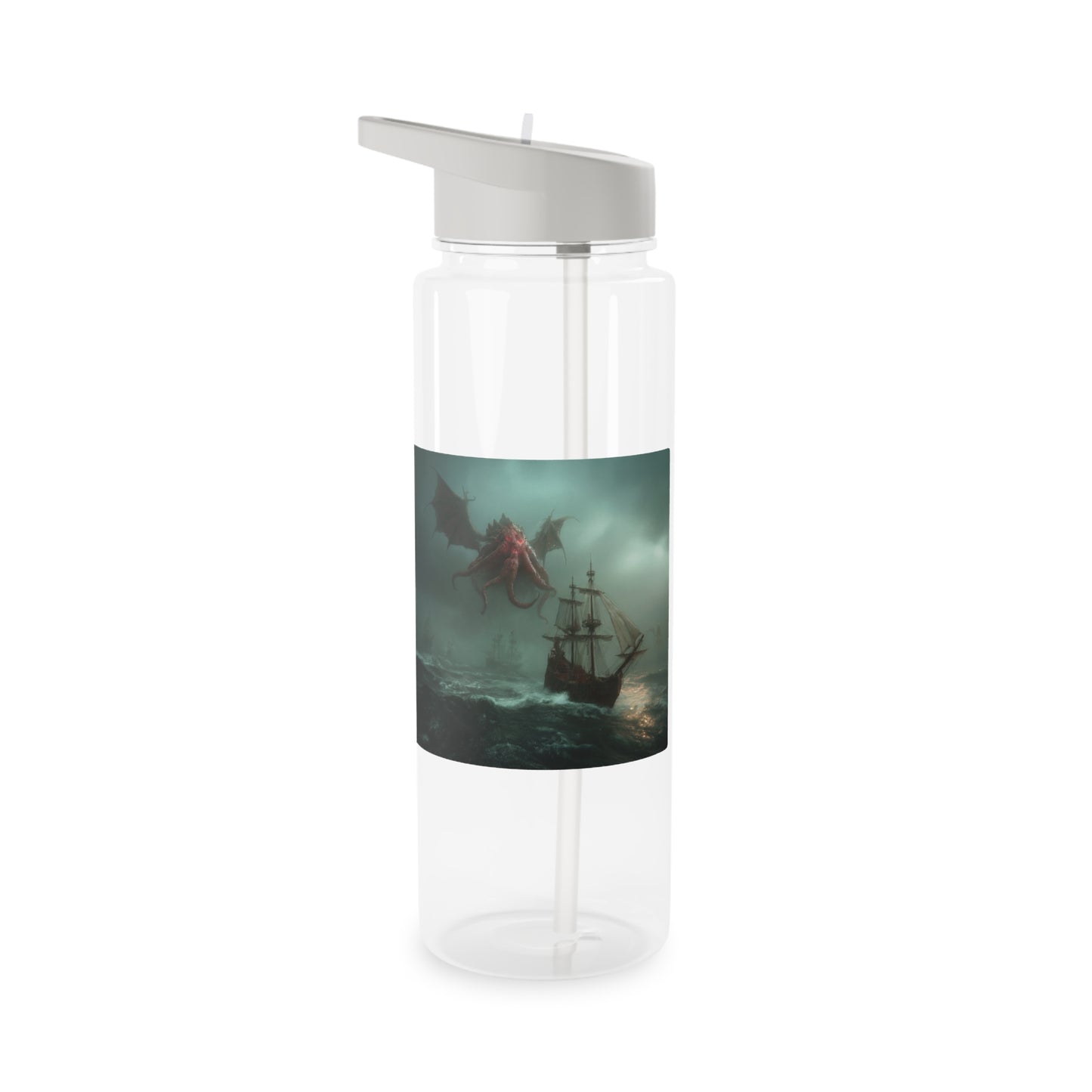 Crimson Leviathan Tritan Water Bottle – Stormbound Sea Beast