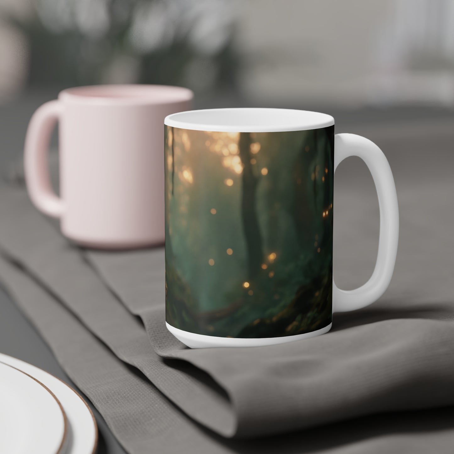 Forest Fairy by the Stream Ceramic Mugs (11oz\15oz\20oz) – Golden Hour Whispers