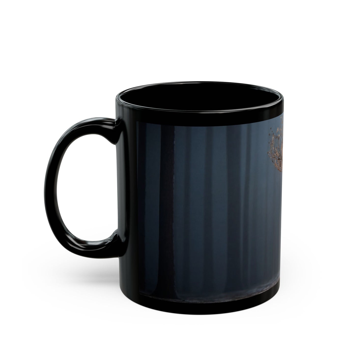 Clockwork Stag Black Mug – Luminescent Forest Mechanism