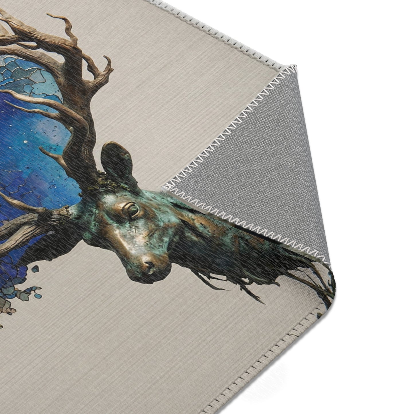 Celestial Stag Area Rug – Starry Antler Dreamscape