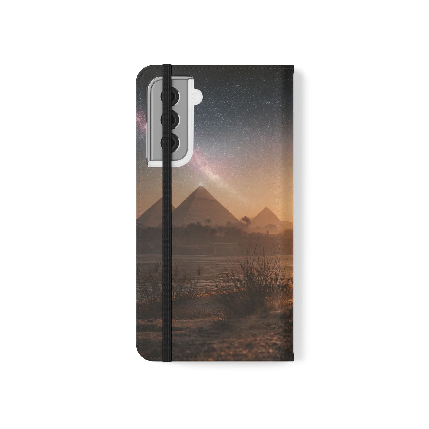 Pharaoh Cats Flip Cases – Starry Nile Guardians on the Bank
