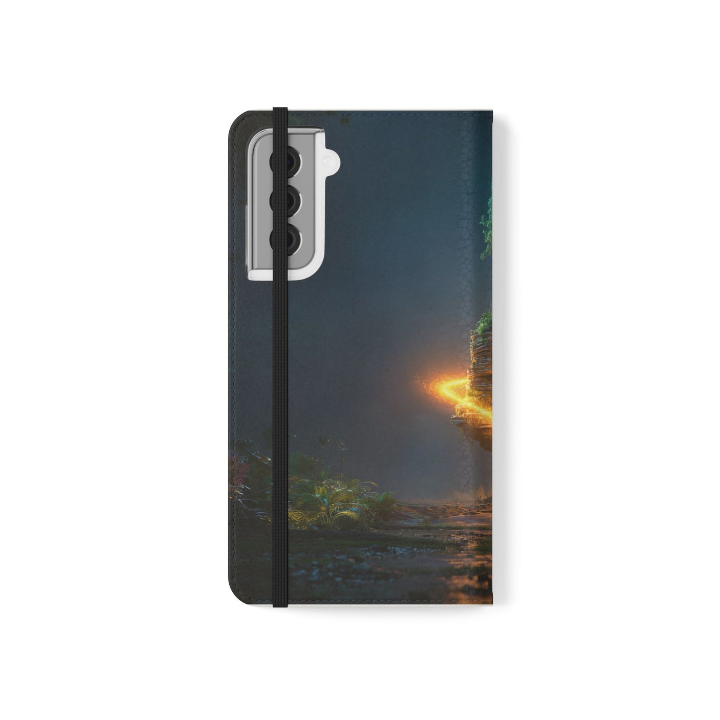 Luminous Floating Island Flip Cases – Amber Twilight Sanctuary